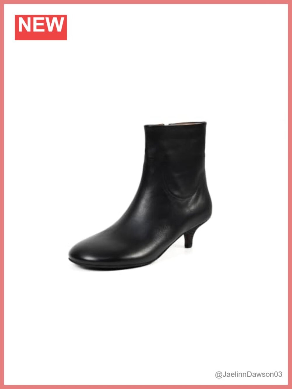 Genuine Leather Women's Chelsea Ankle Boots Kitten Heel Round Toe Zip